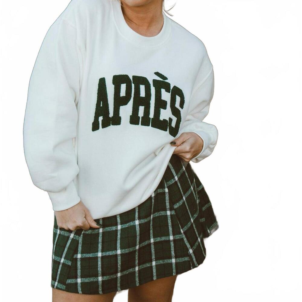 NEW PANACHE APPAREL apres all day long sleeve sweatshirt in white